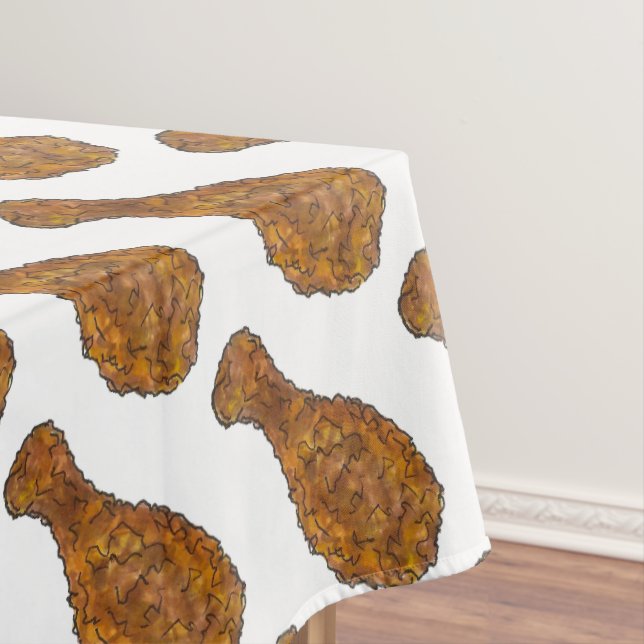 Fried Chicken Leg Drumstick Cookout Restaurant Tablecloth (In Situ)