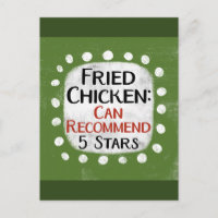 Fried Chicken Review 5 Stars Postcard