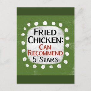 Fried Chicken Review 5 Stars Postcard