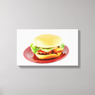 Fried Chicken Sandwich Canvas Print