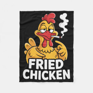 Fried Chicken Smoking Joint Funny Weed Lover _7 Fleece Blanket