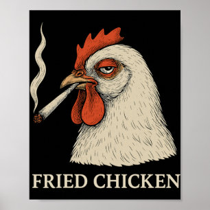 Fried Chicken Smoking Joint Funny Weed Lover _9  Poster