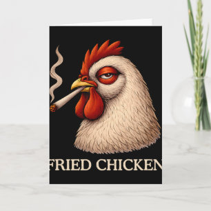 Fried Chicken Smoking Joint Funny Weed Lover Card