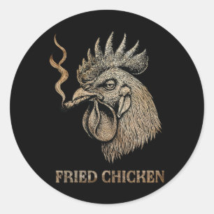 Fried Chicken Smoking Weed Stoner  Classic Round Sticker