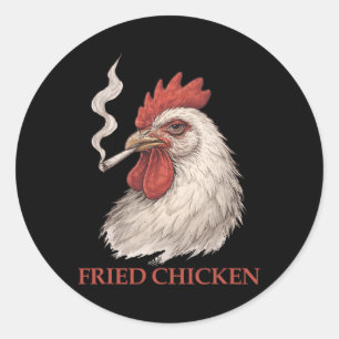 Fried Chicken Stoner Funny Weed Classic Round Sticker