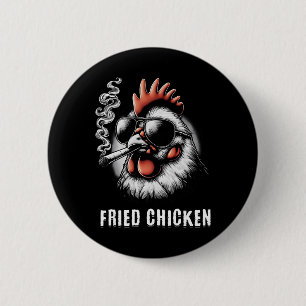 Fried Chicken Sungles Smoking Funny Weed  2 Inch Round Button