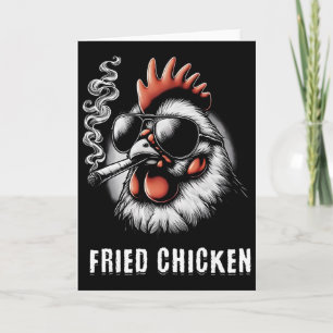 Fried Chicken Sungles Smoking Funny Weed Card