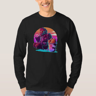 Fried Chicken Synthwave 80s Retrowave Aesthetic T-Shirt