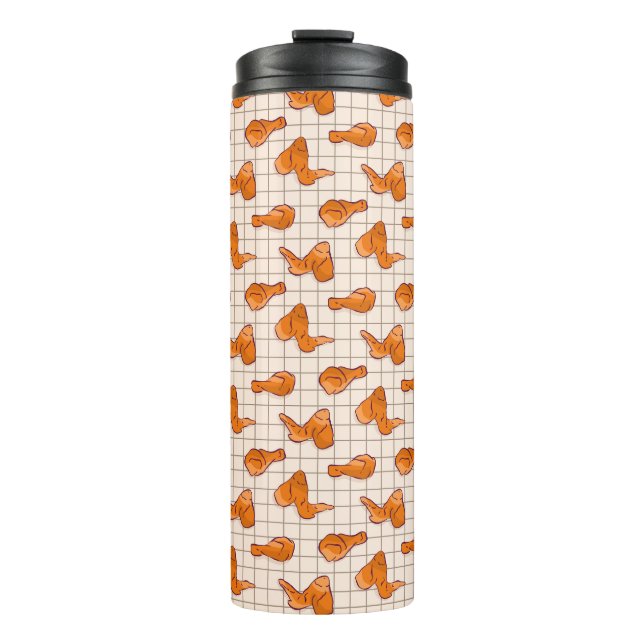 Fried chicken wings on a barbecue grill thermal tumbler (Front)