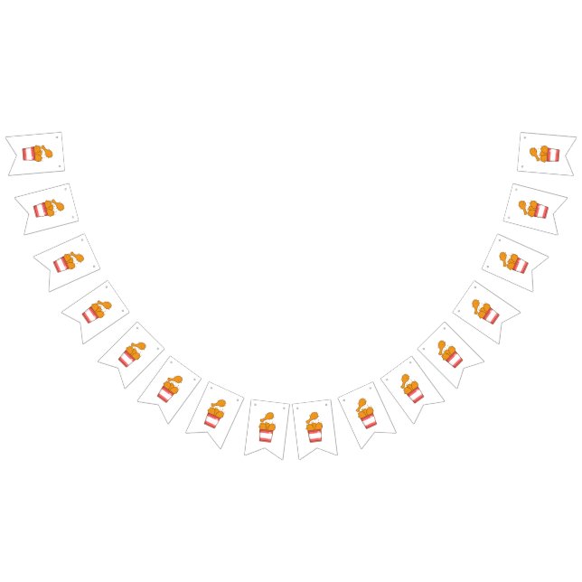 Fried Chicken With Bucket Bunting Flags (All)