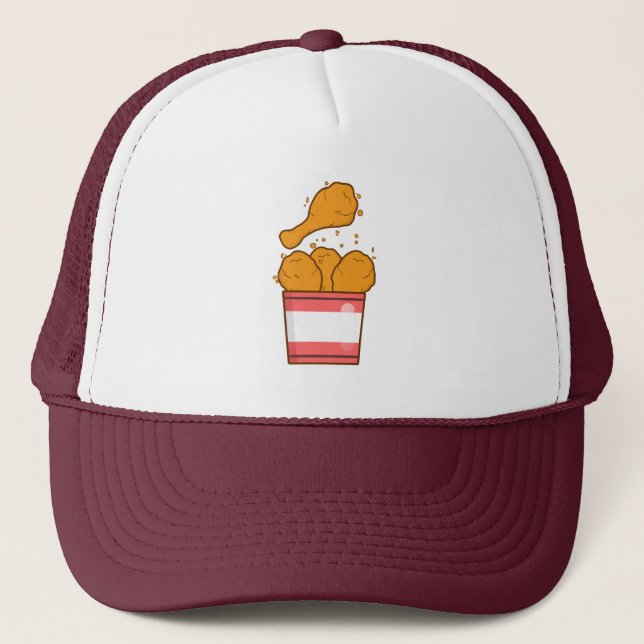 Fried Chicken With Bucket Trucker Hat (Front)