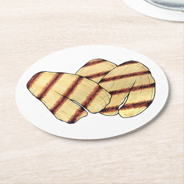 Fried Cypriot Halloumi Grilling Cheese Vegetarian Round Paper Coaster (Angled)