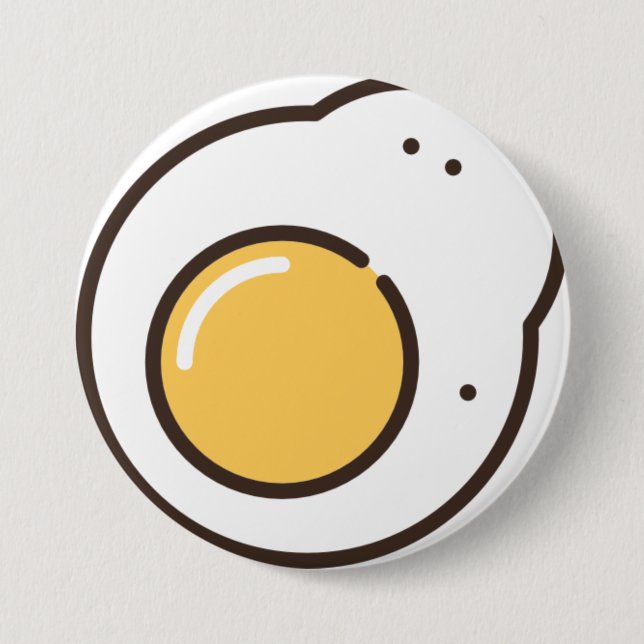 fried-egg 3 inch round button (Front)