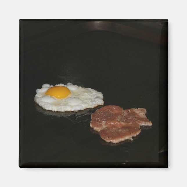 Fried egg and burger at street stall, Taipei Magnet (Front)