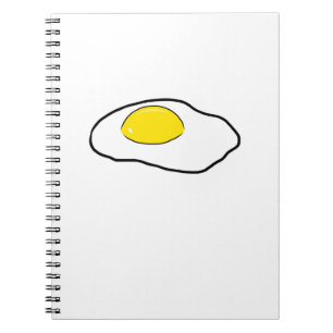 Fried Egg Cartoon Drawing Poached Eggs Sunny Side Notebook