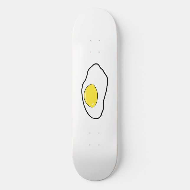 Fried Egg Cartoon Drawing Poached Eggs Sunny Side Skateboard (Front)