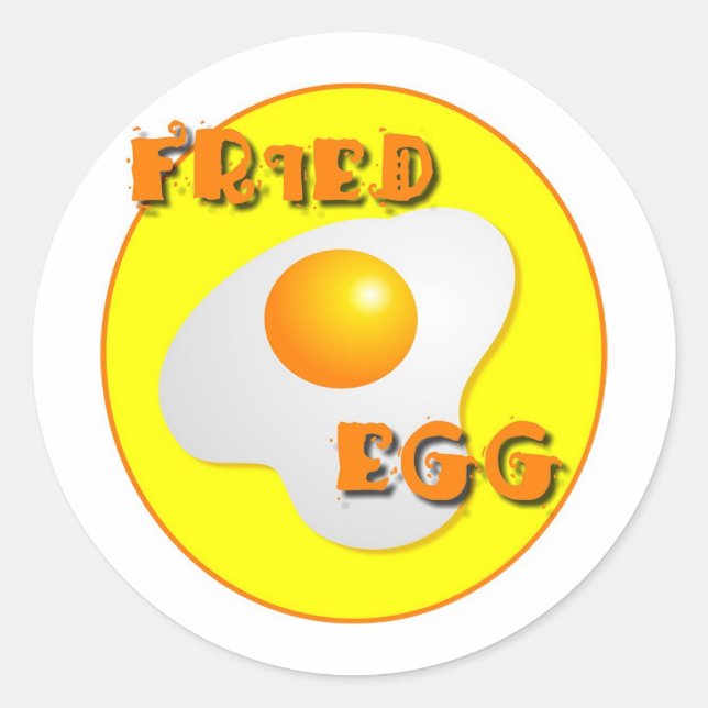 Fried Egg Classic Round Sticker (Front)