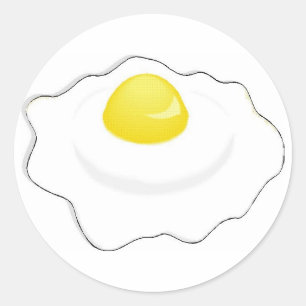 fried egg classic round sticker