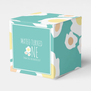 Fried Egg First Birthday Thank You  Square Favor Box