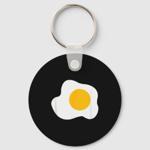 Fried Egg Graphic Funny Breakfast Eggs Lover  Keychain