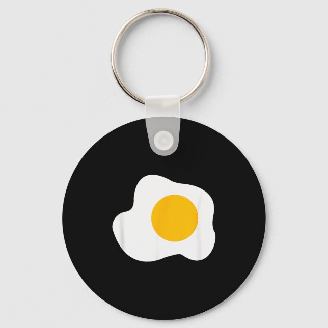 Fried Egg Graphic Funny Breakfast Eggs Lover  Keychain (Front)