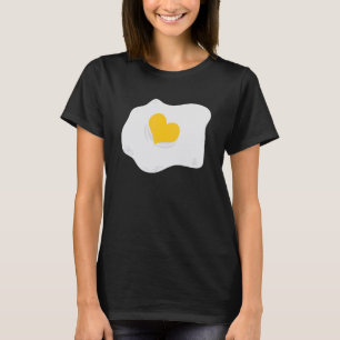 Fried Egg Heart Egg Pun Vegan Breakfast T-Shirt