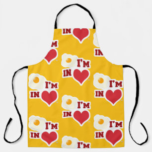 Fried Egg I Am In Love Epic Heart Logo Pattern Apron