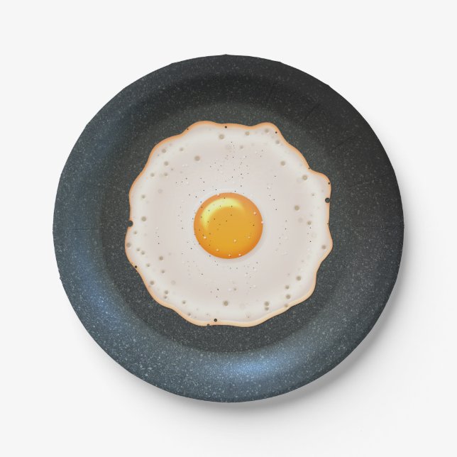 Fried Egg in Pan - Paper Plate (Front)