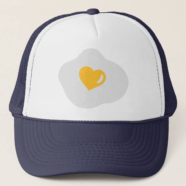 Fried egg love heart trucker hat (Front)