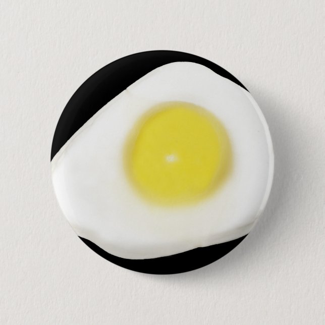 Fried Egg on Black 2 Inch Round Button (Front)