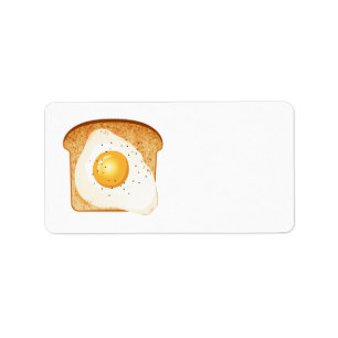 Fried egg on toast label