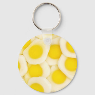 fried egg sweets background key chain