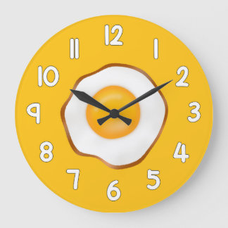 Fried Egg Wall Clock – Fun Kitchen Breakfast Home 