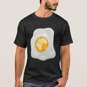 Fried Egg With Earth Globe on Yolk Costume T-Shirt