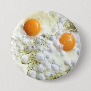 Fried eggs 3 inch round button
