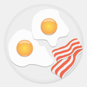 Fried Eggs and Bacon Breakfast Classic Round Sticker