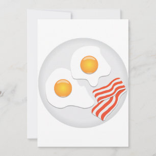 Fried Eggs and Bacon Breakfast Invitation