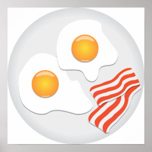 Fried Eggs and Bacon Breakfast Poster