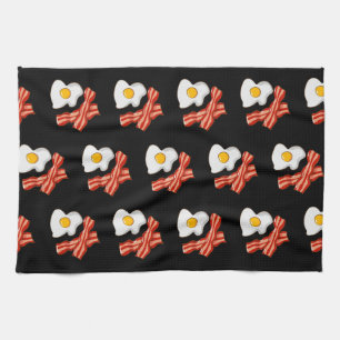 Fried Eggs Bacon Breakfast Lovers Foodie Junk Food Kitchen Towel
