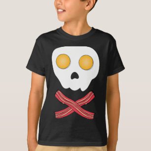 Fried Eggs Bacon Skull Breakfast Brunch Food Kids T-Shirt