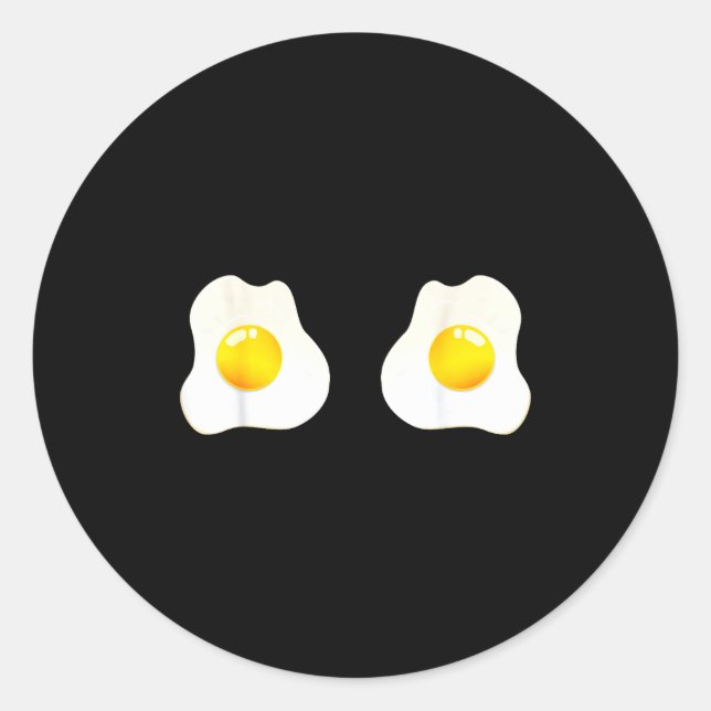 Fried Eggs Egg Sunny Side Classic Round Sticker (Front)