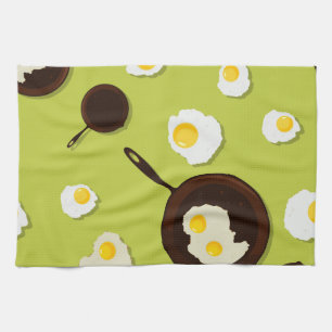 Fried Eggs Fun Food Design Kitchen Towel