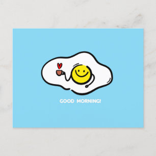 Fried eggs good morning postcard