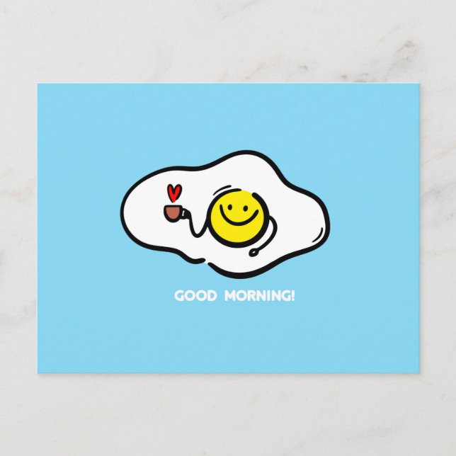 Fried eggs good morning postcard (Front)