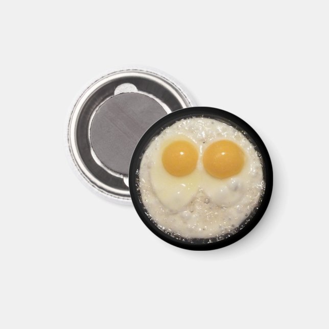 Fried Eggs in Cast Iron Frying Pan Magnet (Front/Back)