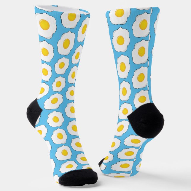 Fried Eggs Novelty Breakfast Socks (Angled)