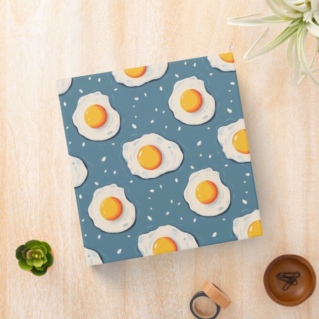 Fried Eggs on Blue Background Binder (In Situ)