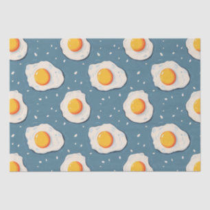 Fried Eggs on Blue Tissue Paper
