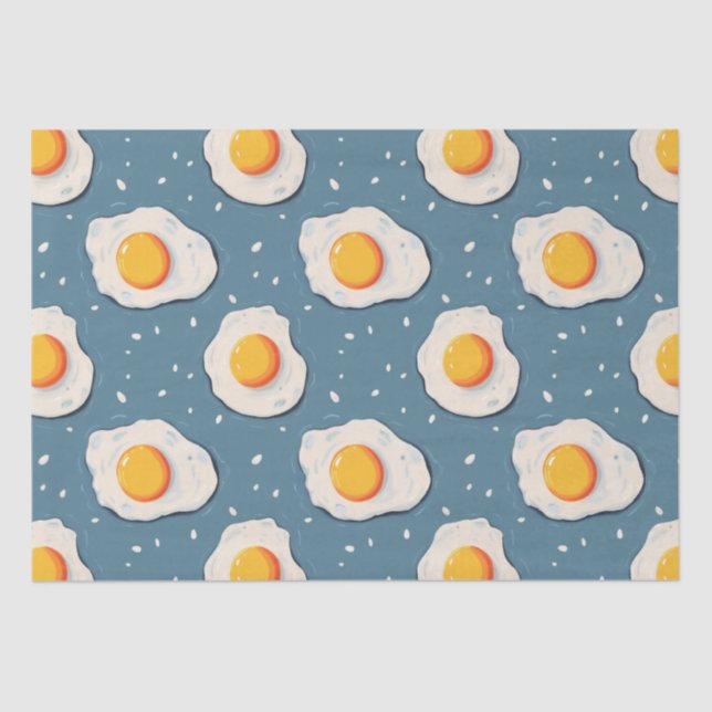 Fried Eggs on Blue Tissue Paper (Front)