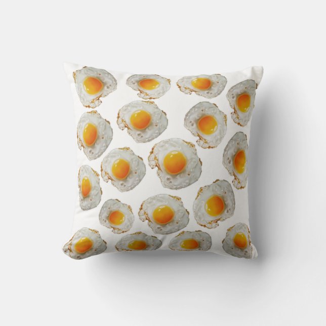 Fried eggs pattern throw pillow (Front)